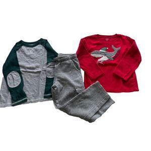 Lot of 3 Boys Sz 5 Long Sleeve T Shirt, Sweatpants Pants, Pj Top Kids Mix Brands